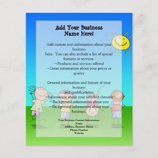 Kids Playing Outdoors on a Sunny Day Personalised Flyer