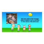 Kids Playing Outdoors on a Sunny Day Personalised Photo Card