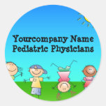 Kids Playing Outdoors on a Sunny Day Round Sticker