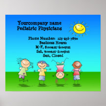 Kids Playing Outdoors on a Sunny Day Sign Poster