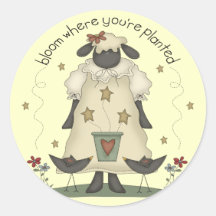 Kids Sheep T Shirts and Gifts Round Stickers