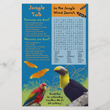 Kid's Zoo Birthday Party Activity Sheet Flyer