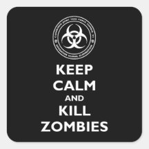 Kill Zombies Square Sticker