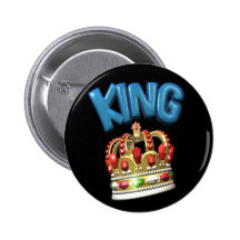 king.crown pinback buttons