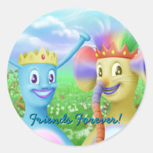 King Monty and Prince Marvin Round Stickers