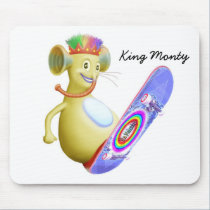 King Monty on Skate Board mousepads