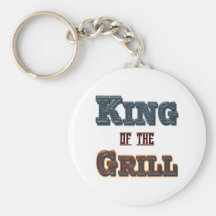 King of the Grill BBQ Cooking Slogan Key Chains