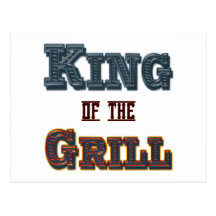 King of the Grill BBQ Cooking Slogan Post Cards
