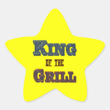 King of the Grill BBQ Cooking Slogan Star Stickers
