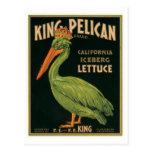 King Pelican Lettuce Vintage Crate Label Post Card