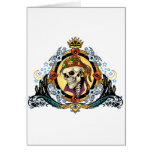 King Skull Pirate with Hearts by Al Rio Cards