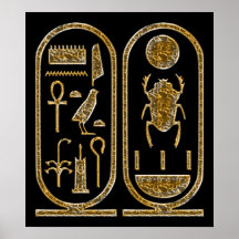 King Tut  Hieroglyphics Poster Print