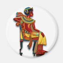 King Tut on his Throne Magnets