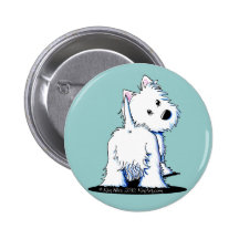 KiniArt Fluffy Butt Westie Button