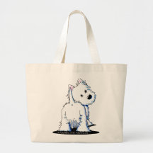 KiniArt Fluffy Butt Westie Tote Bag