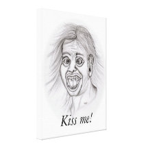 Kiss me! - Bleistiftzeichnung Leinwand Drucke