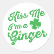 Kiss Me I'm a Ginger! Round Stickers