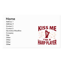 Kiss Me I'm A Harp Player Business Card Template