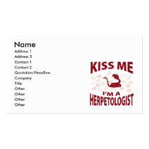 Kiss Me I'm A Herpetologist Business Card Template