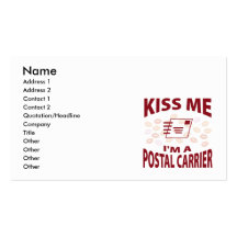 Kiss Me I'm A Postal Carrier Business Card Templates