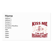 Kiss Me I'm An Insurance Agent Business Card