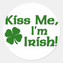 Kiss Me I'm Irish Round Stickers