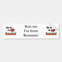 Kiss Me I'm Romanian Bumper Sticker