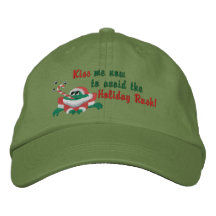 Kiss Me Now Frog Embroidered Baseball Cap
