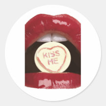 Kiss Me Round Sticker