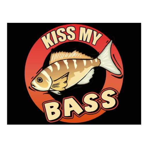 Kiss My Bass Fishing T-shirts Gifts Post Card