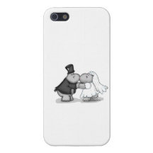 Kissing Bride and Groom Hippos iPhone 5 Covers