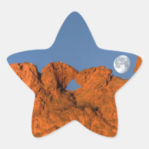 Kissing Camels Rock Formation with Full Moon Sticker