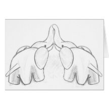 Kissing Elephants Cards