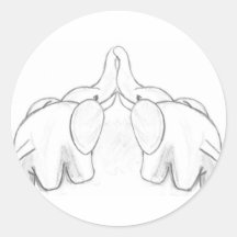 Kissing Elephants Sticker