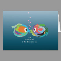 Kissing Fish greeting card cards