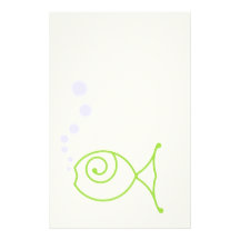 Kissing Fish With Bubbles Personalized Stationery