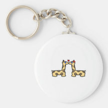 Kissing Giraffes Key Chain