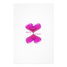 Kissing Hearts, Loves Me, Loves Me Not Stationery Design