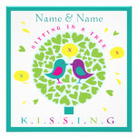KISSING IN A TREE thank you note card Personalized Invitation