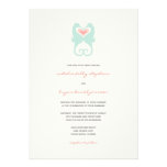 Kissing Seahorses Love Hearts Beach Summer Wedding invitations
