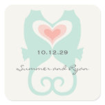 Kissing Seahorses Love Hearts Beach Summer Wedding stickers