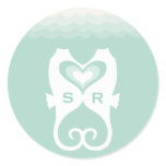 Kissing Seahorses Love Hearts Beach Summer Wedding stickers