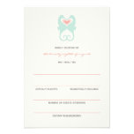 Kissing Seahorses Love Hearts Beach Wedding RSVP invitations