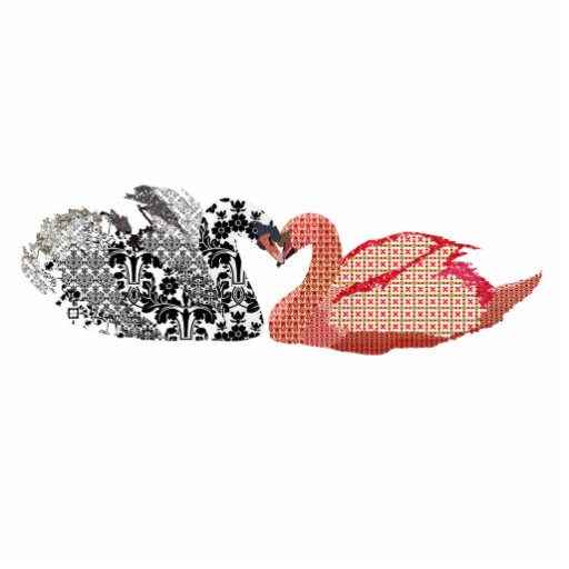 Kissing Swanky Swans Photo Sculpture