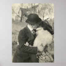 kissing with fur poster