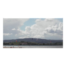 Kite Surfers. Nice scenic view. Customized Photo Card