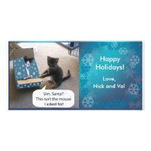 Kitten Christmas Surprise Photocard Personalised Photo Card