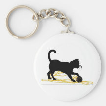 Kitten Plays With Yarn Key Chains
