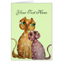 Kittens in Love Customisable Greeting Card