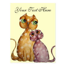Kittens in Love Customisable Postcard